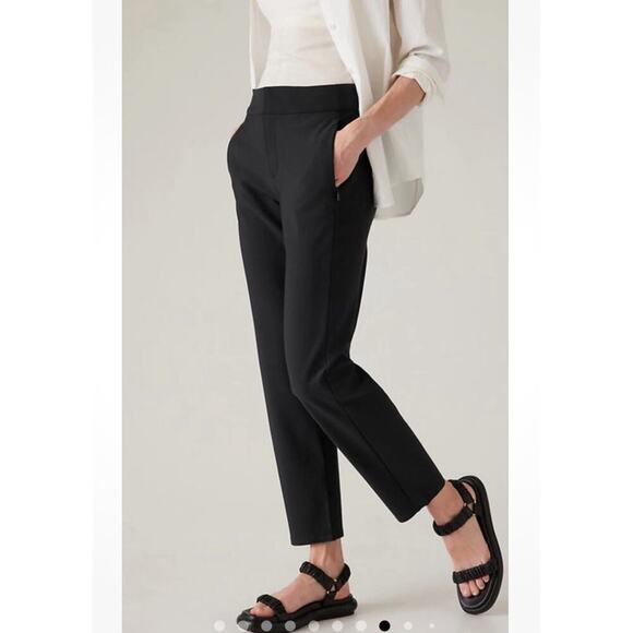 Athleta Stellar Trouser Pant Womens Size 4 in Black Travel Casual Office EUC - Picture 3 of 12
